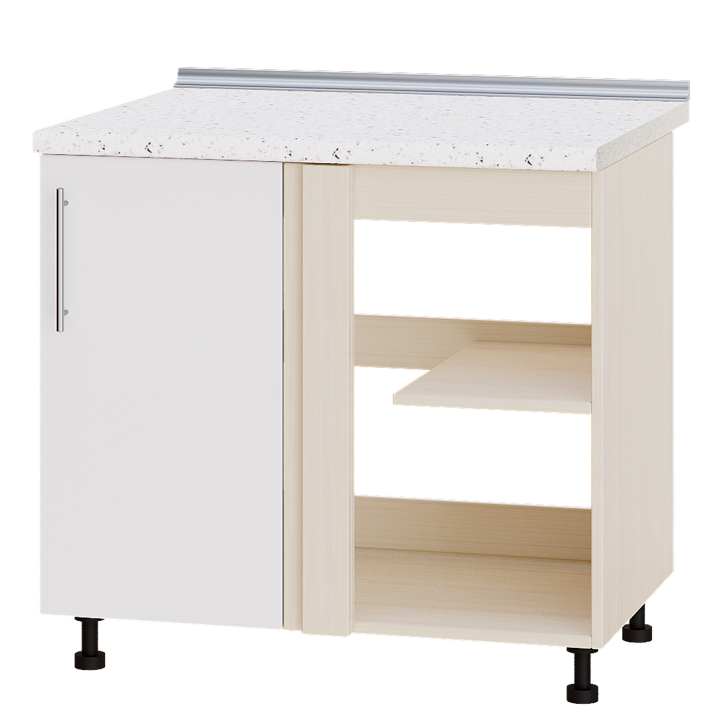 

Кухня Модерн модуль Угловой Низ Н89-895 Белый Глянец - Дуб молочный 90х47х82 см + столешница