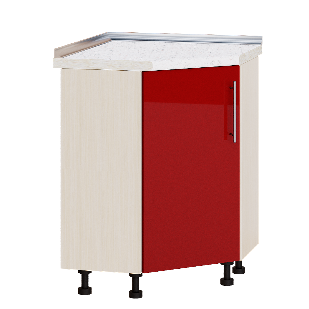 

Кухня Модерн модуль Низ Угловой Н70-795 Красный Глянец - Дуб молочный 80х80х82 см