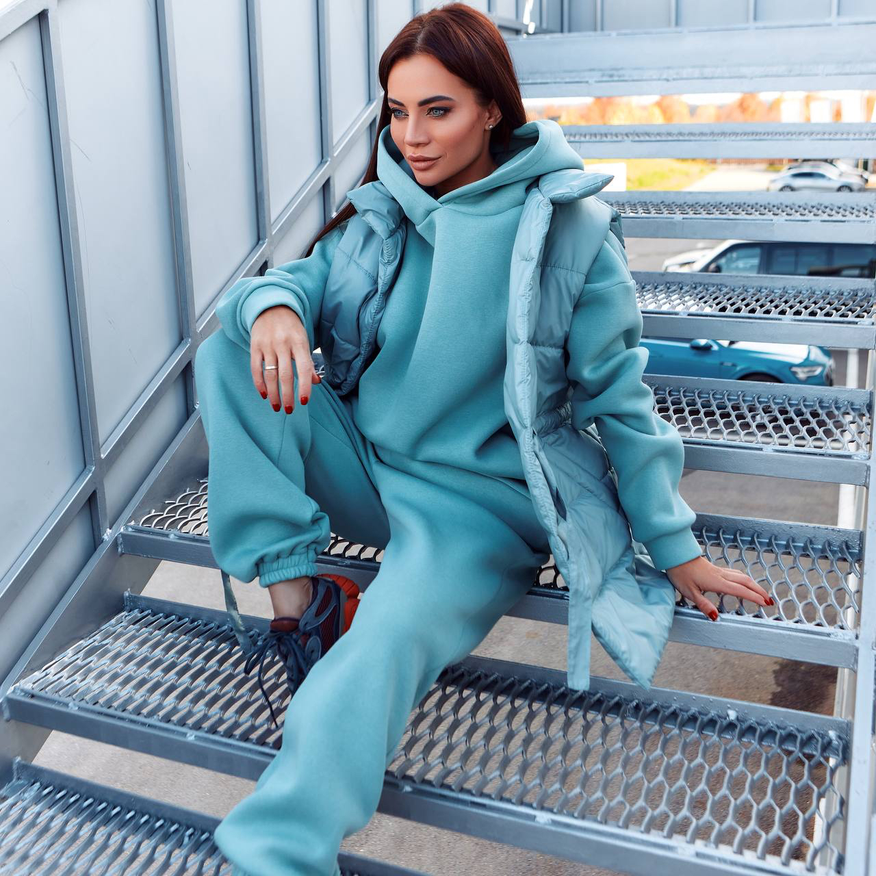 

Костюм-тройка (костюм+жилет) женский, бирюза, размер, Костюм-тройка (костюм+жилет) женский, бирюза, размер S.