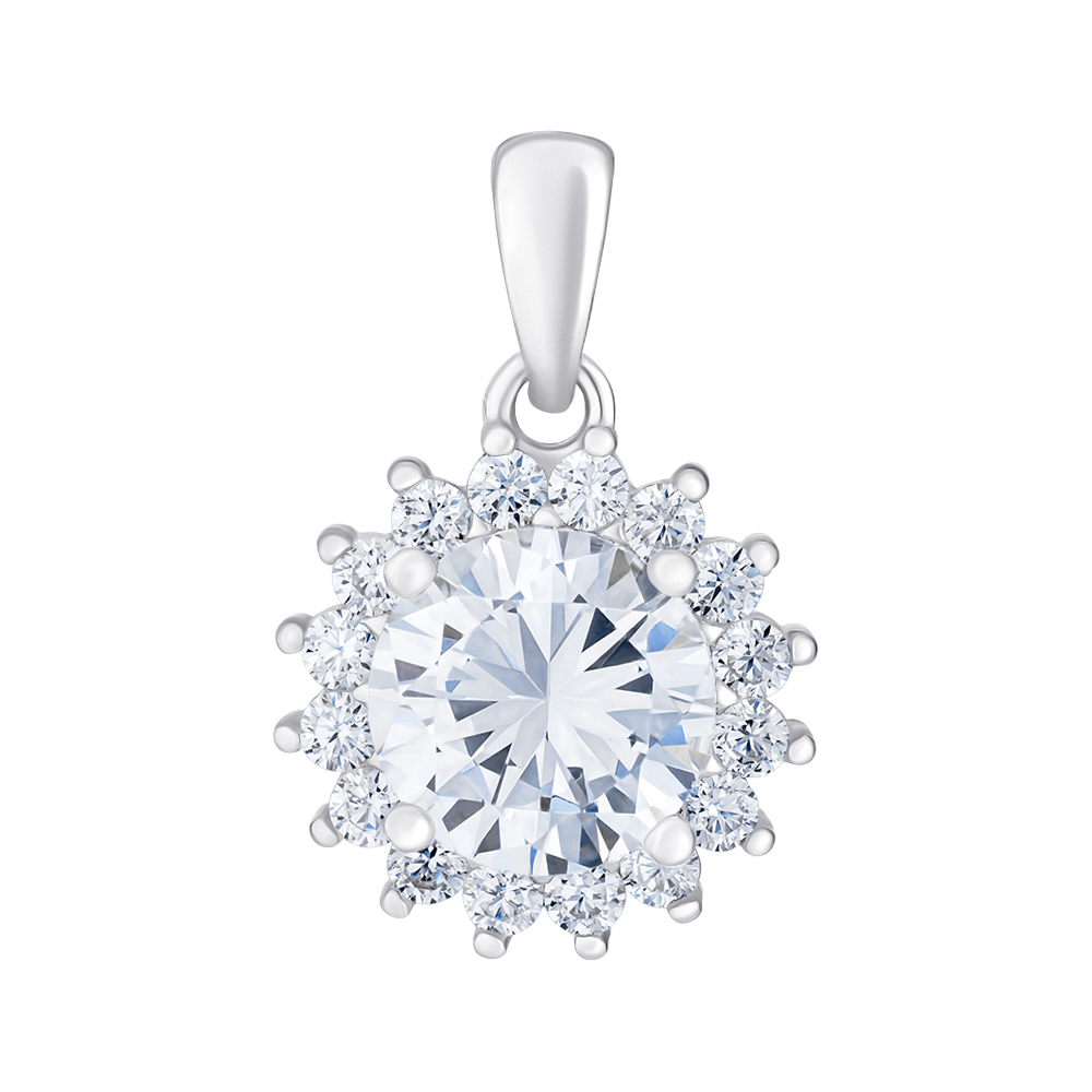 

Серебряная подвеска с фианитами 000147331