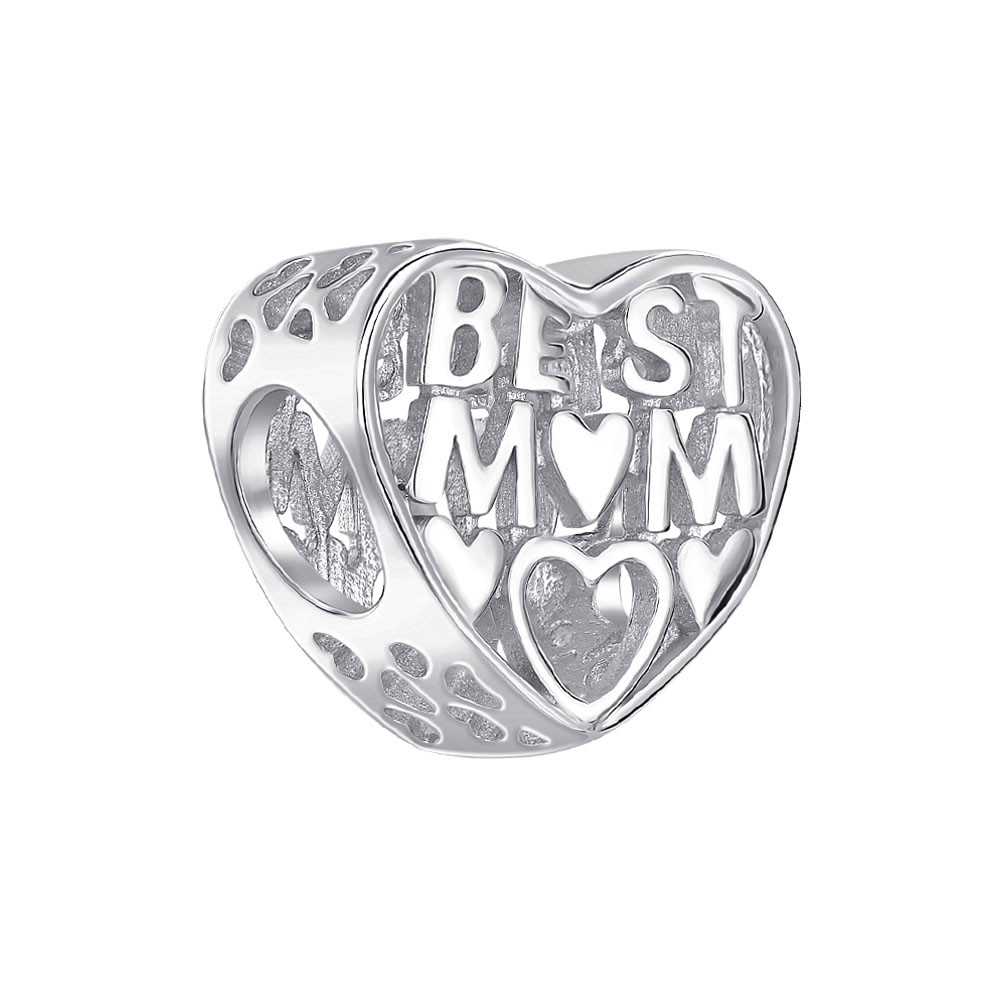 

Серебряный шарм-сердце Best Mum 000145993 без размера