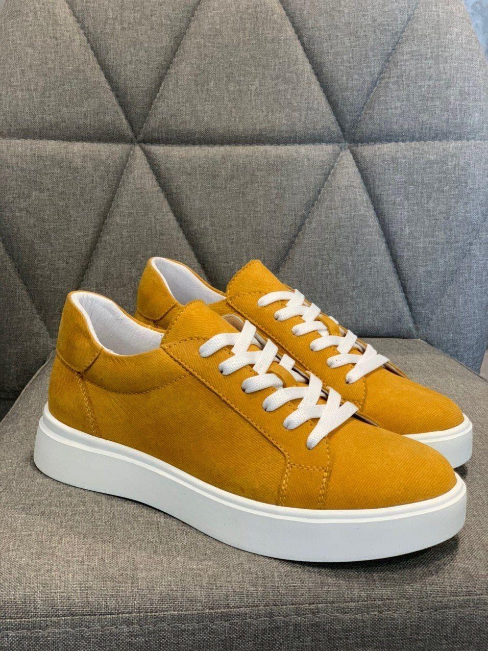 

Кеды кожаные женские Shoozi bench Джинс 38 горчичные