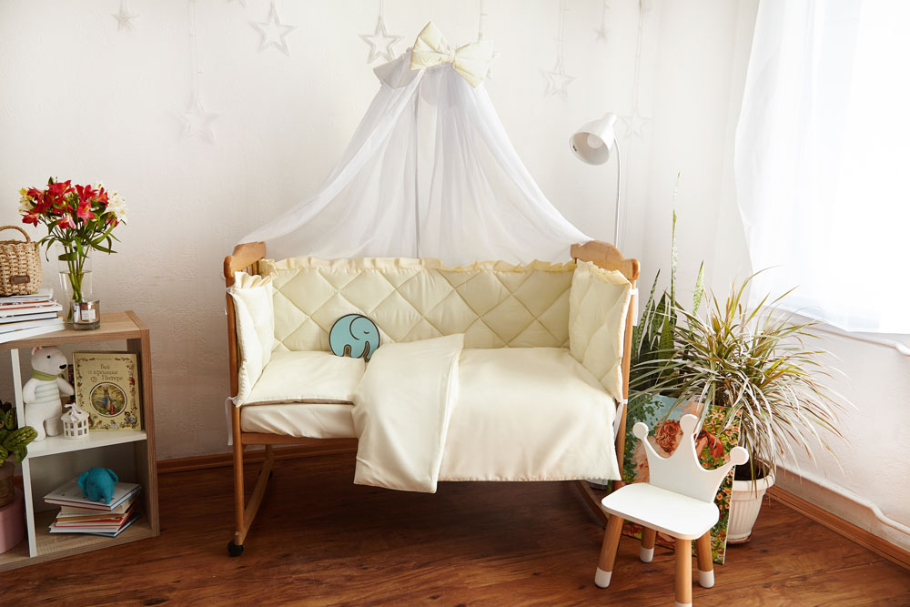 

Защита-бортики для новорожденных Добрый сон от комплекта Римини бежевый (10-04-1/4)