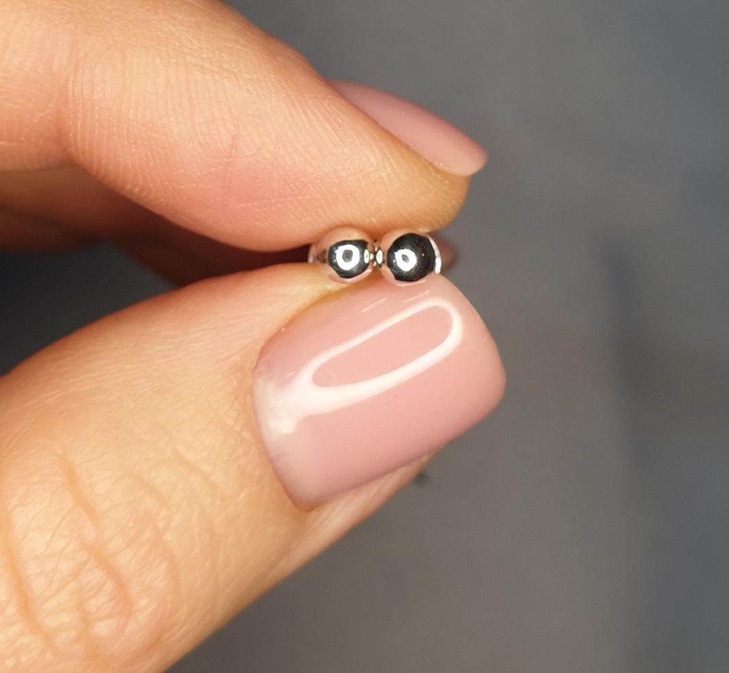 

Сережки-пусеты серебряные "Шарик" 1,2 г