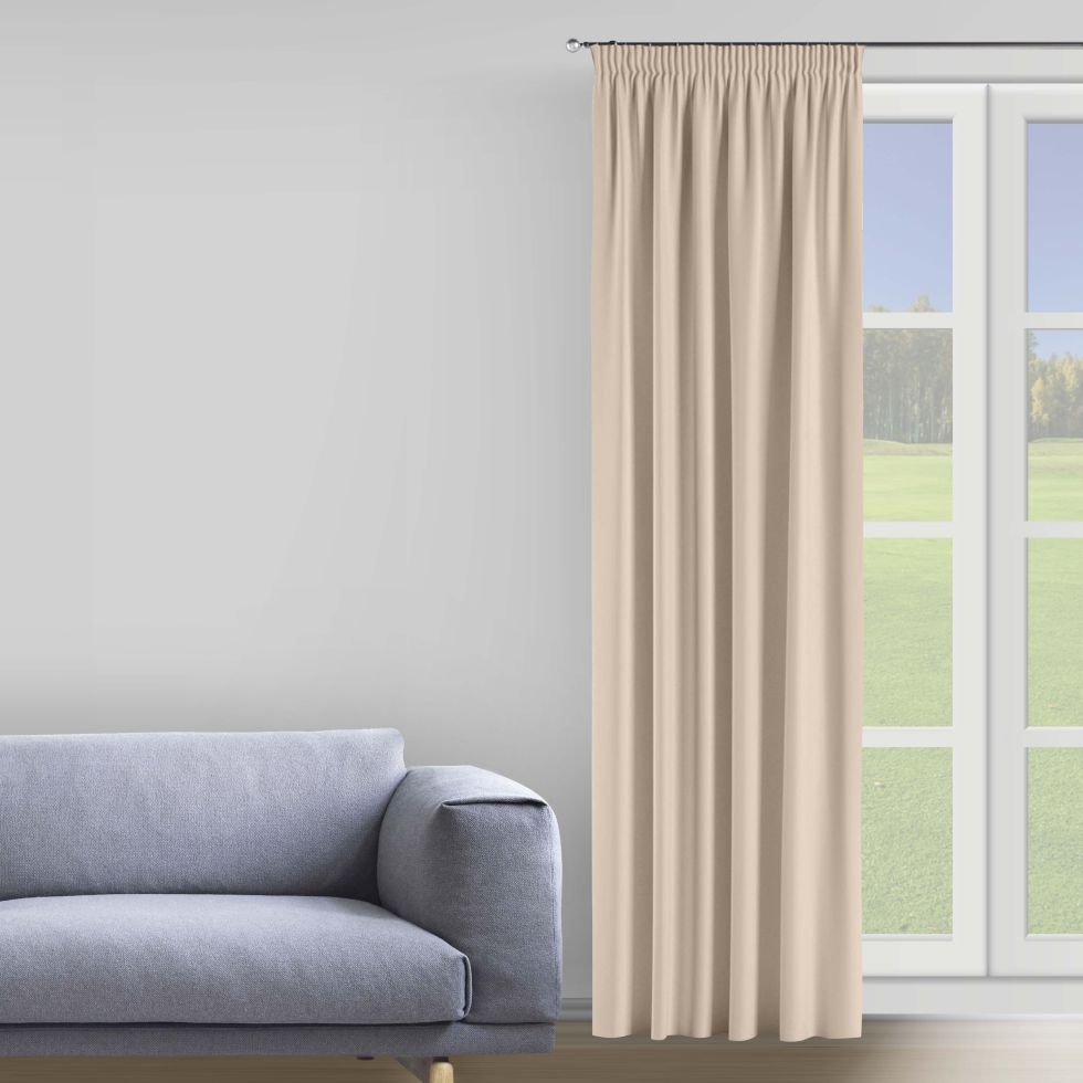 

Штора Decorator 300х275 светло-бежевый бархат на тесьме B203