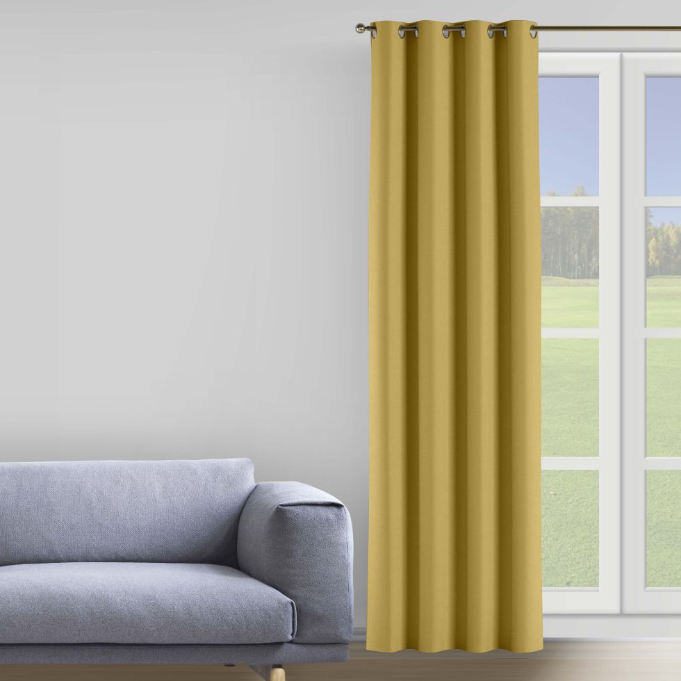 

Штора Decorator 250х258 желтый бархат на люверсах B207