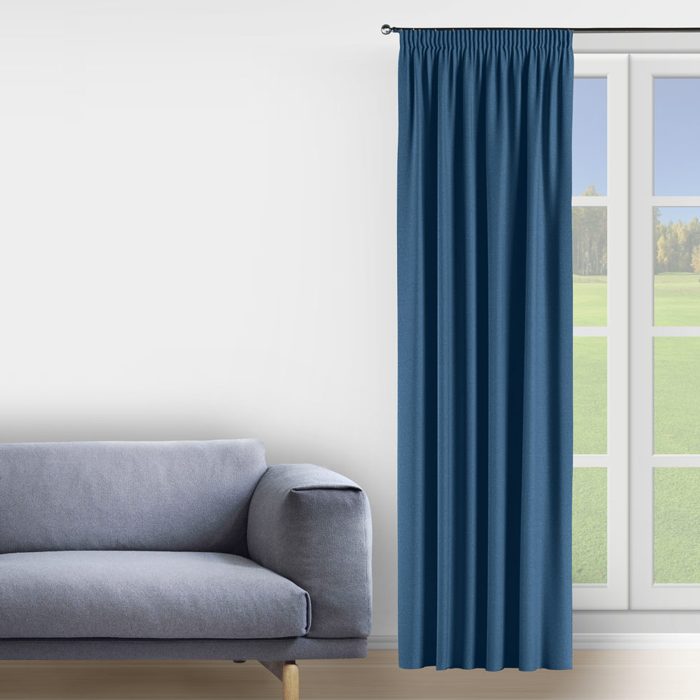 

Штора Decorator 250х275 синий блэкаут на тесьме FD10