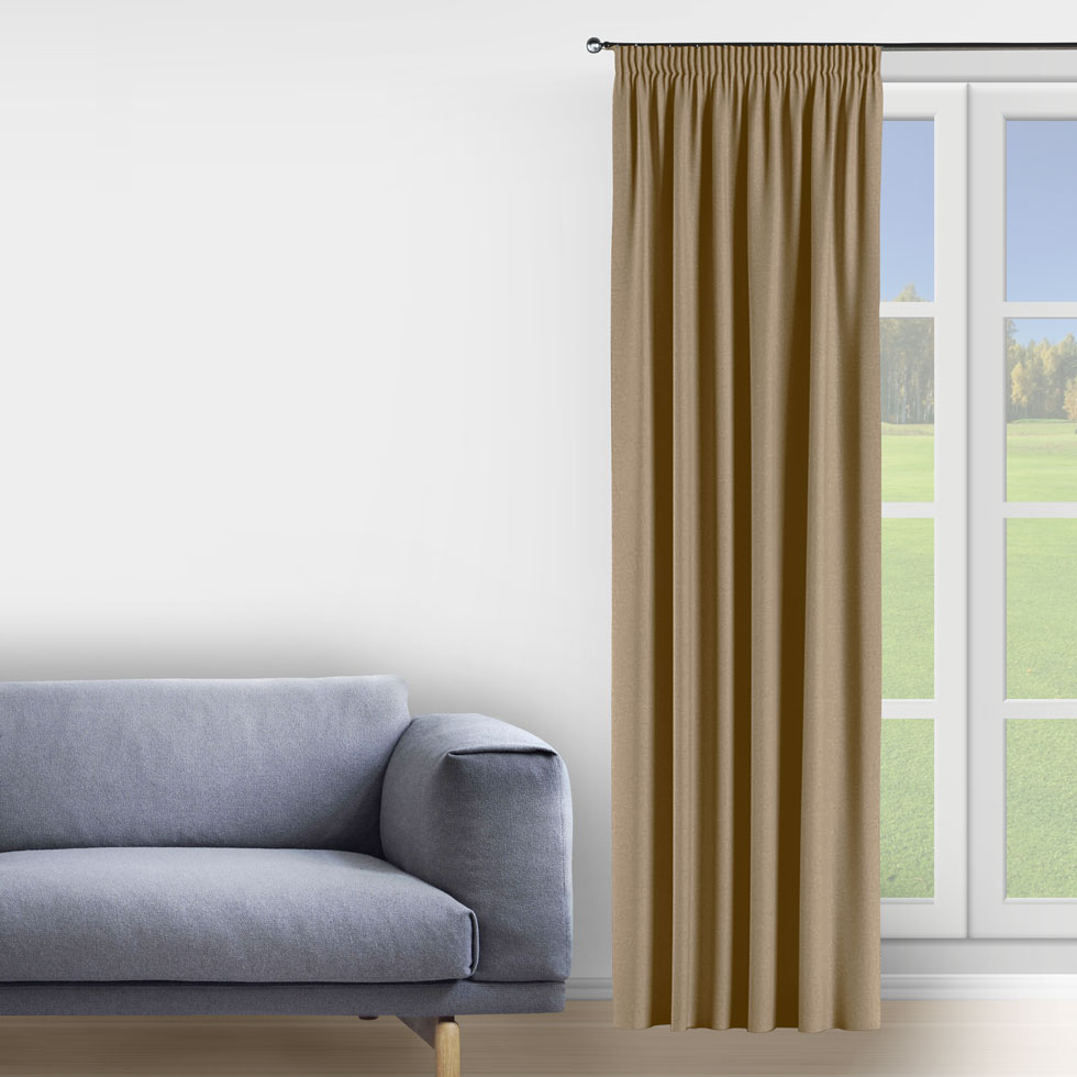 

Комплект штор Decorator 2 шт 200х275 бежевый блэкаут на тесьме FD05