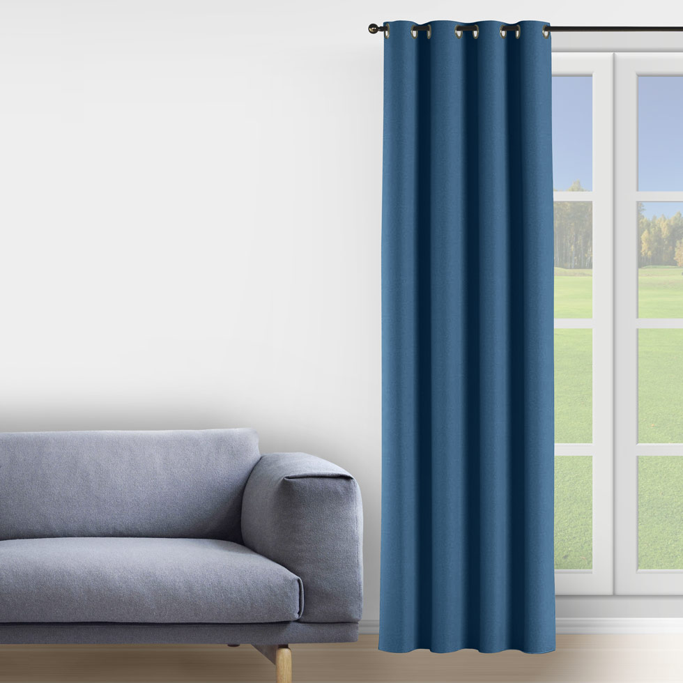 

Штора Decorator 250х258 синий блэкаут на люверсах FD10