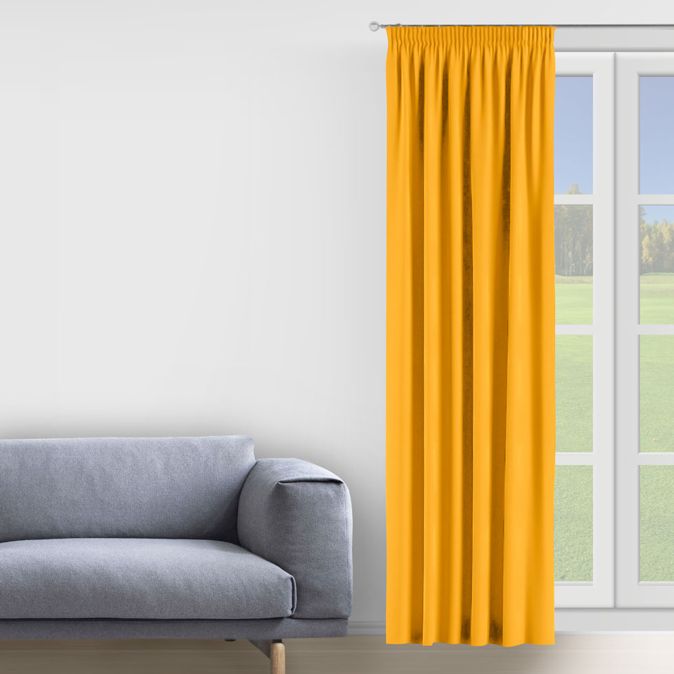 

Штора Decorator 150х275 желтый микровелюр на тесьме D028