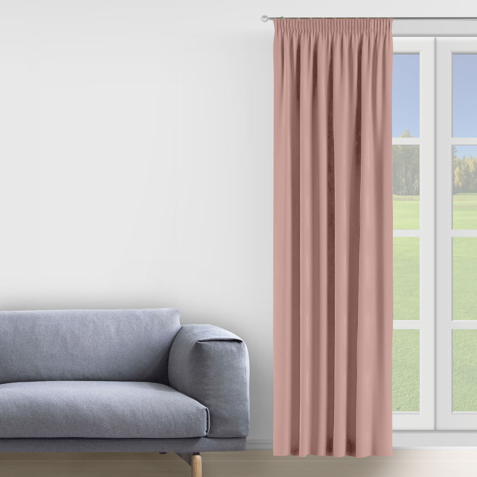 

Штора Decorator 250х275 розовый микровелюр на тесьме D016