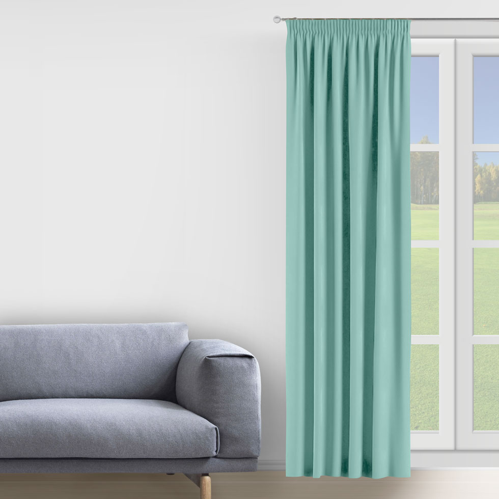 

Штора Decorator 300х275 светло-голубой микровелюр на тесьме D058