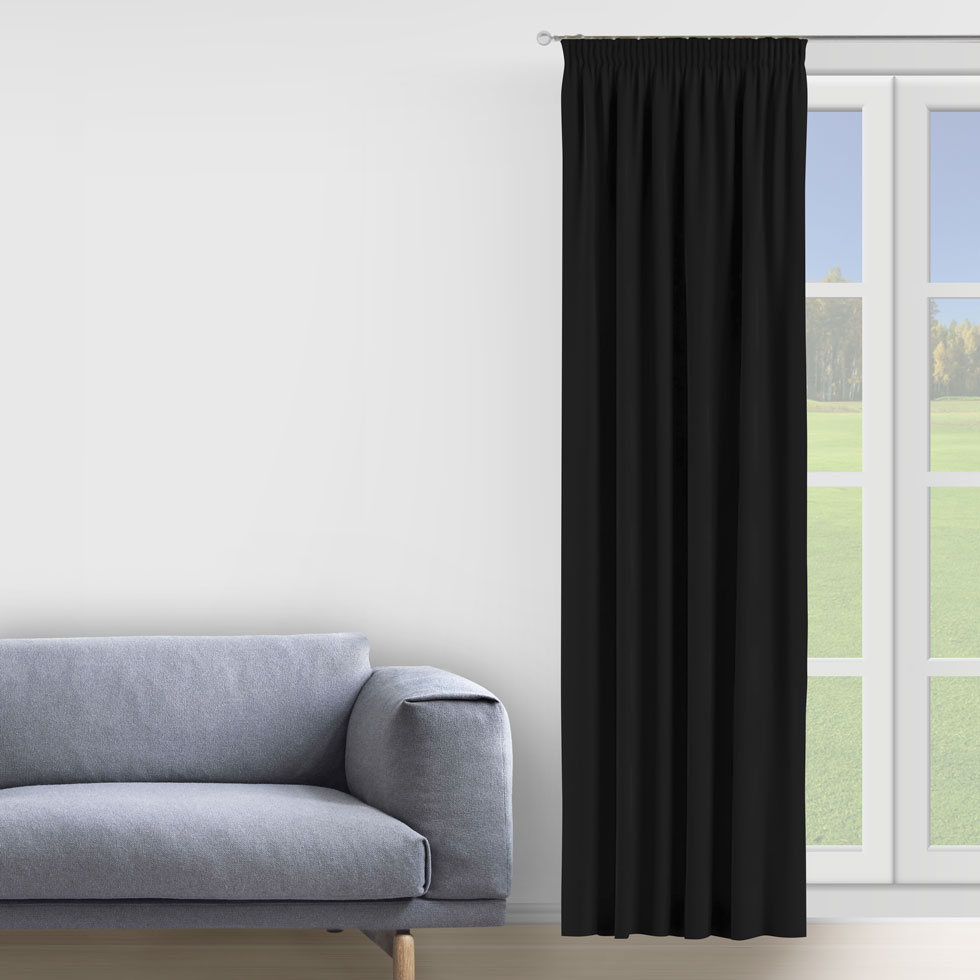 

Штора Decorator 250х275 черный микровелюр на тесьме D015