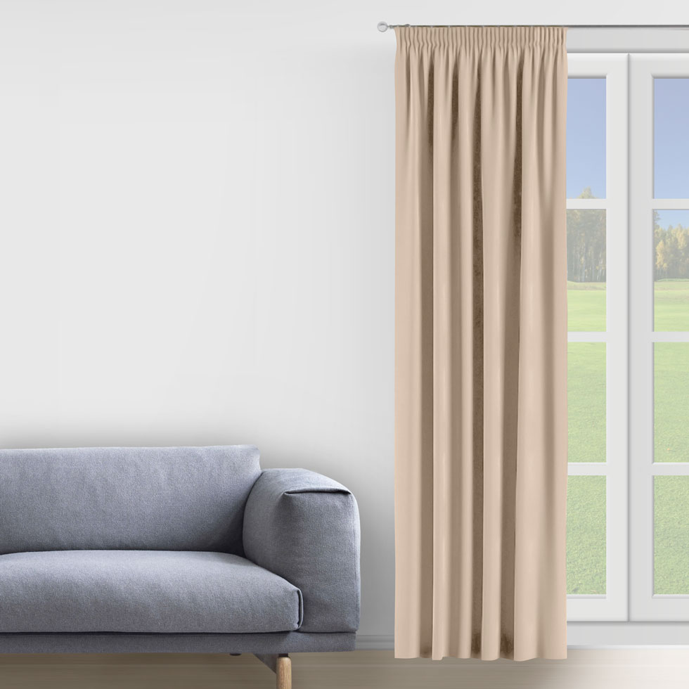 

Комплект штор Decorator 2 шт 150х275 бежевый микровелюр на тесьме D010