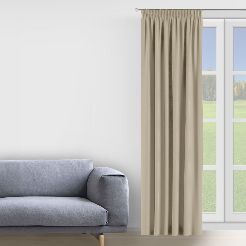 

Комплект штор Decorator 2 шт 250х275 бежево-серый микровелюр на тесьме D011