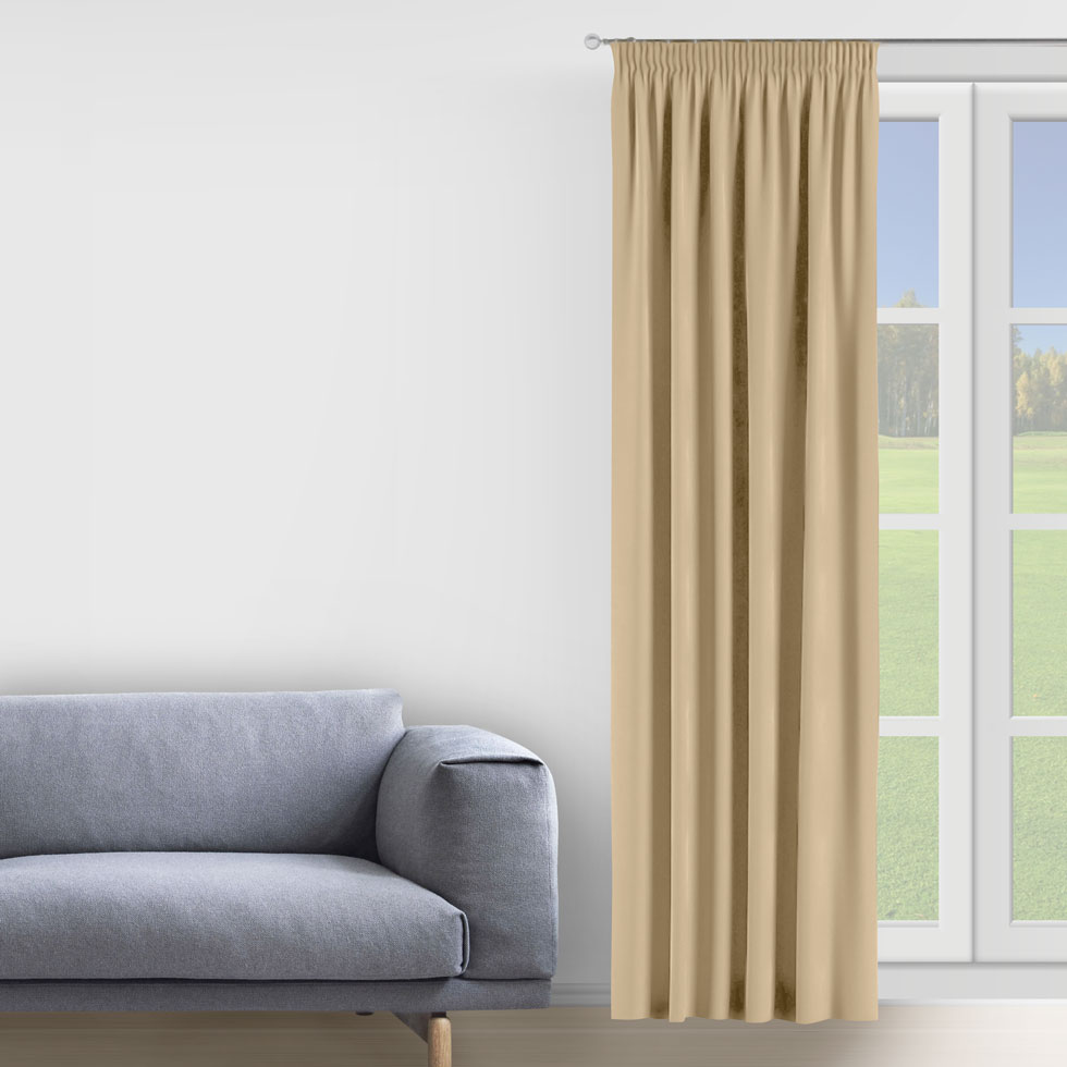 

Комплект штор Decorator 2 шт 150х275 кофе с молоком микровелюр на тесьме D007