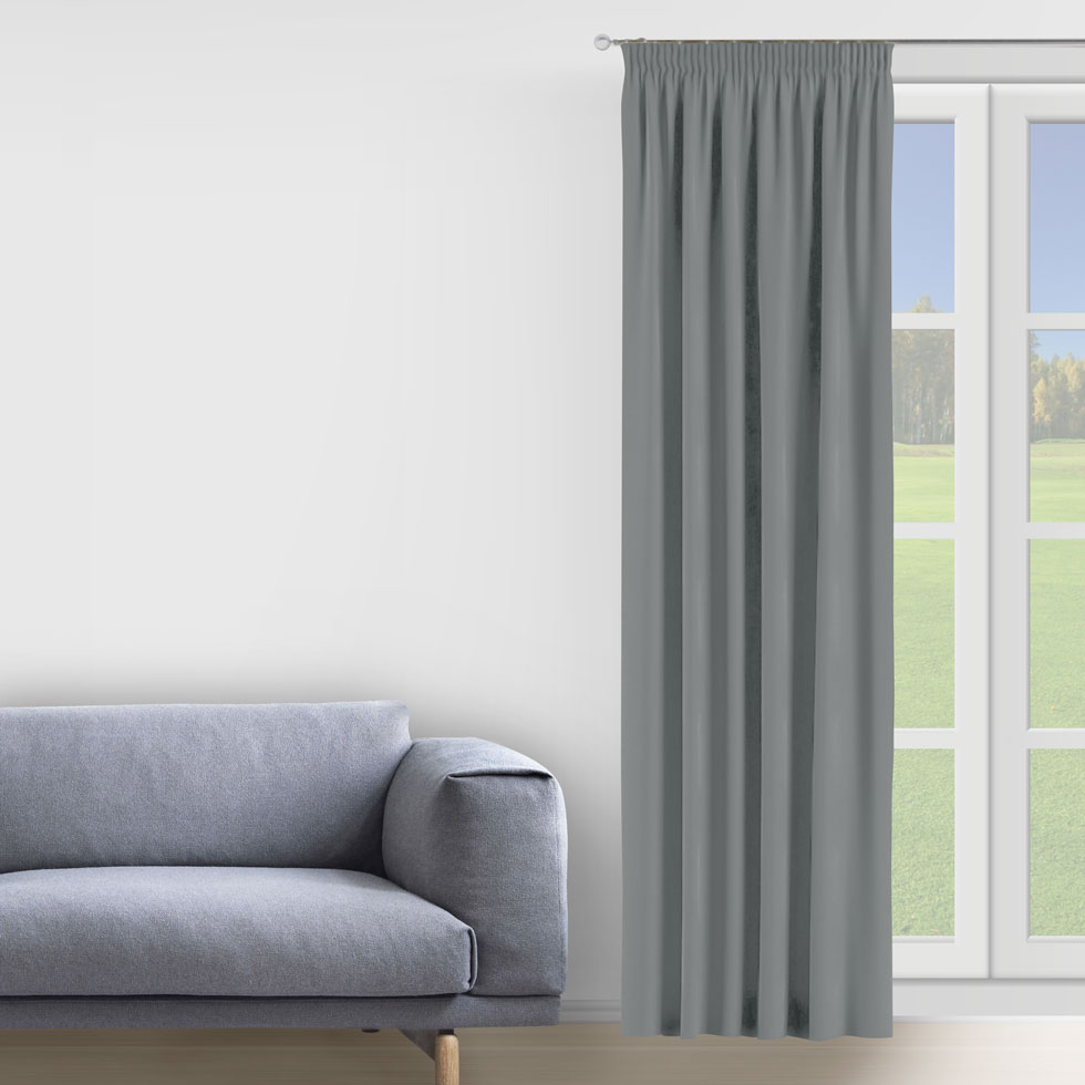 

Комплект штор Decorator 2 шт 250х275 светло-серый микровелюр на тесьме D008