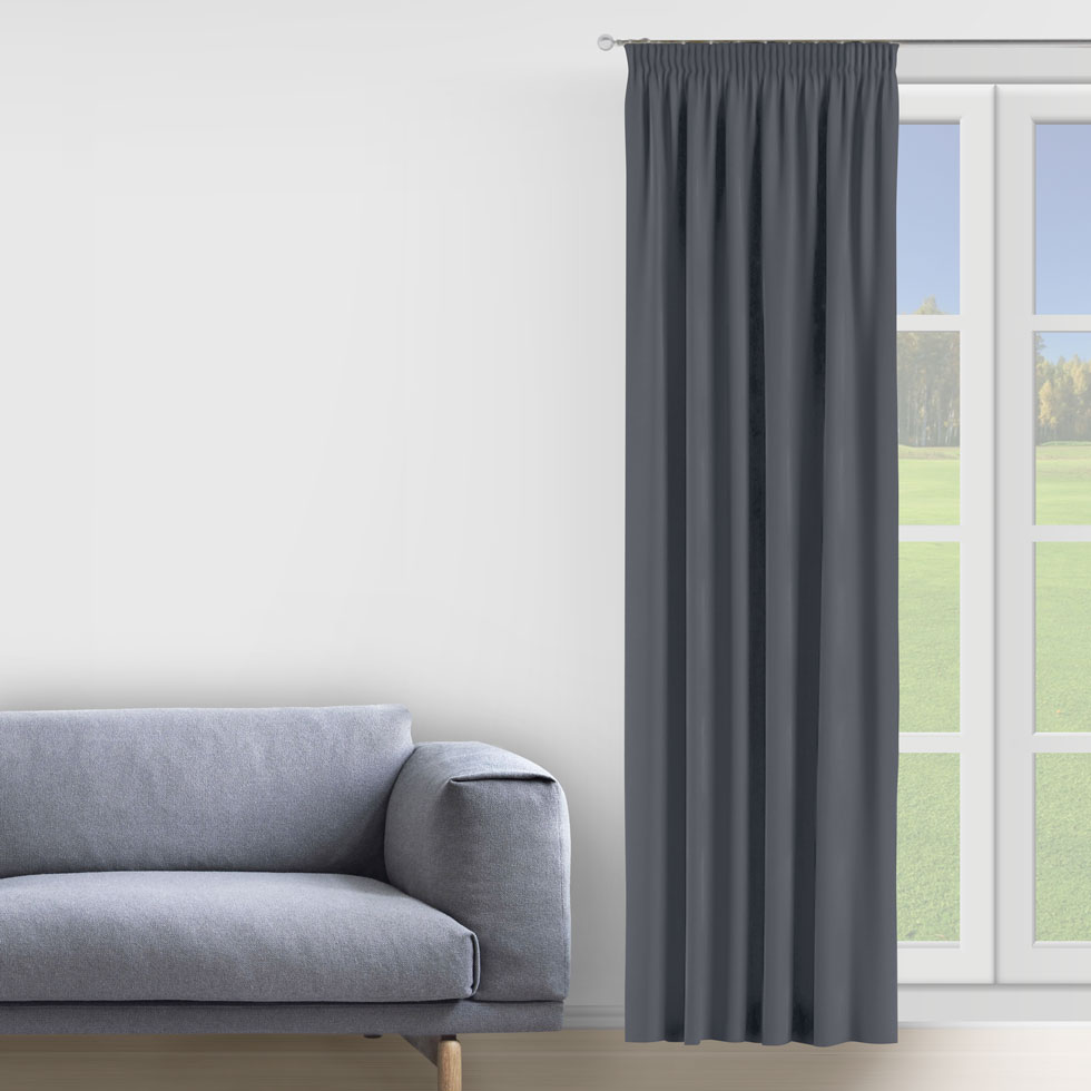 

Комплект штор Decorator 2 шт 150х275 темно-серый микровелюр на тесьме D025