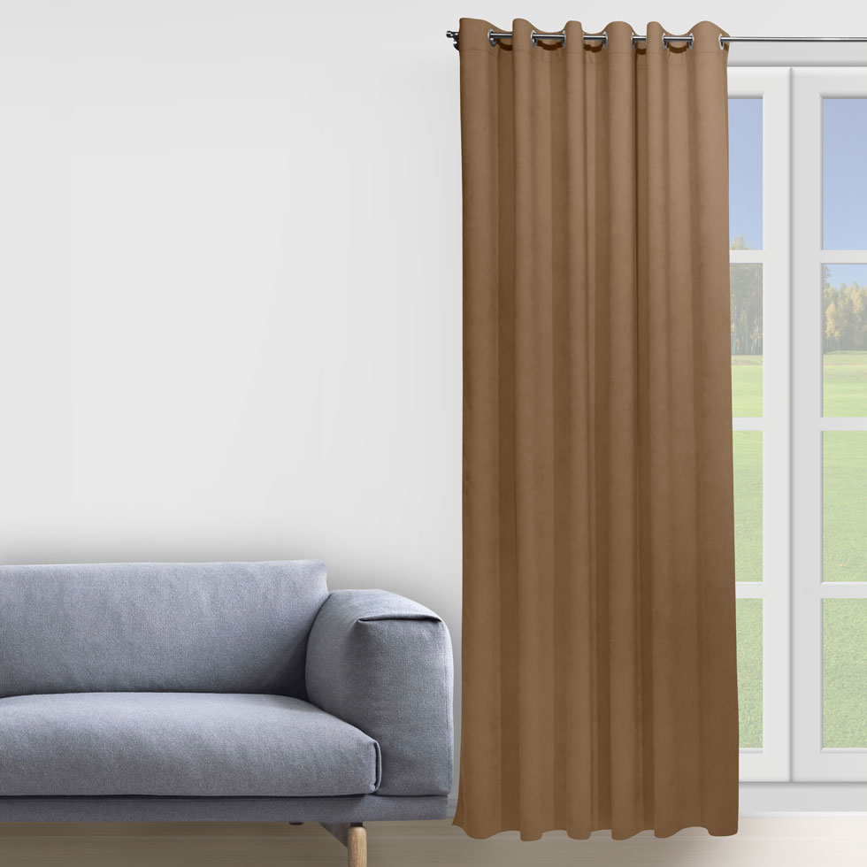 

Штора Decorator 150х258 коричневый микровелюр на люверсах D042