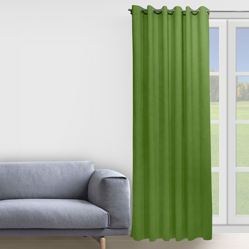 

Штора Decorator 150х258 светло-зеленый микровелюр на люверсах D033