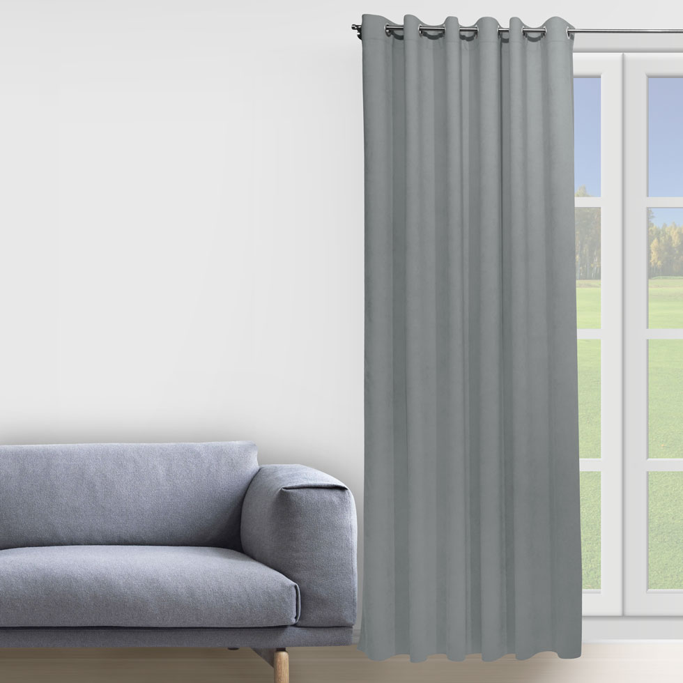 

Штора Decorator 150х258 светло-серый микровелюр на люверсах D008