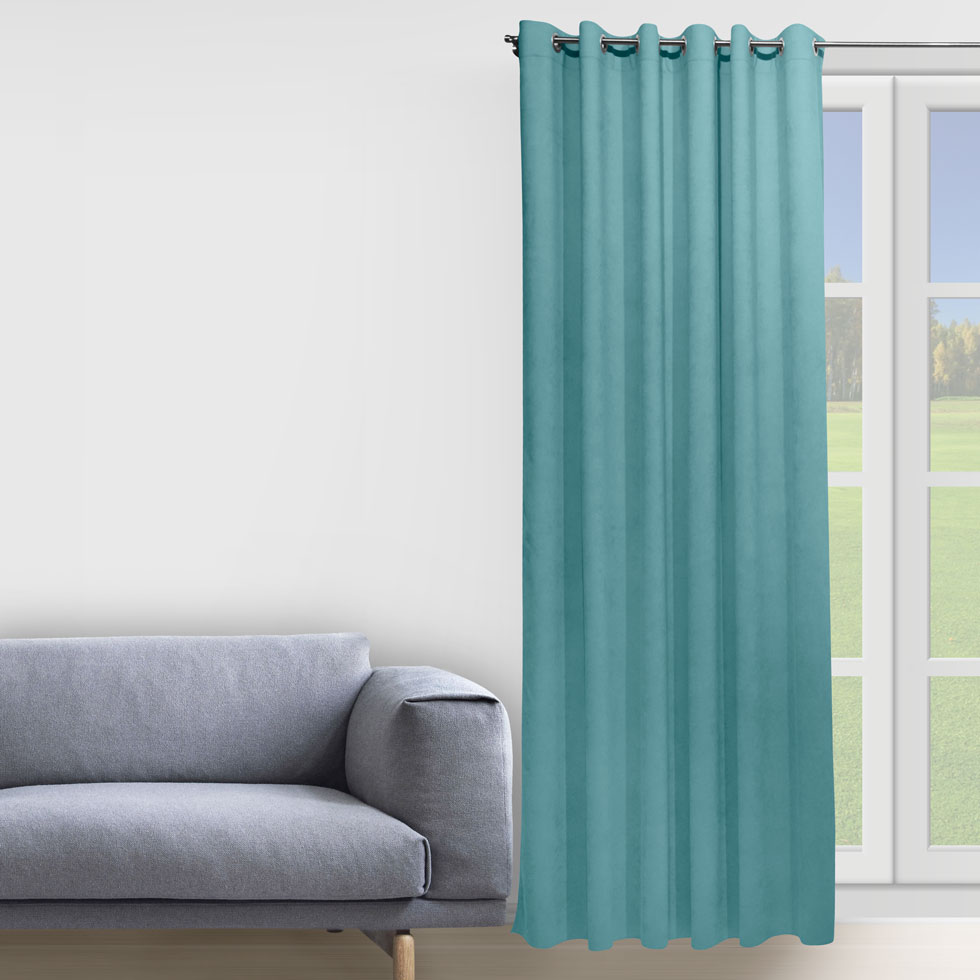 

Штора Decorator 250х258 синий микровелюр на люверсах D027