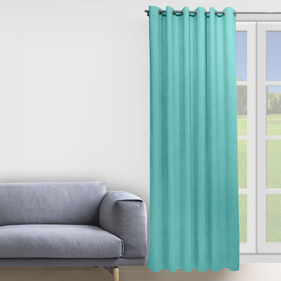 

Комплект штор Decorator 2 шт 250х258 аквамарин микровелюр на люверсах D061