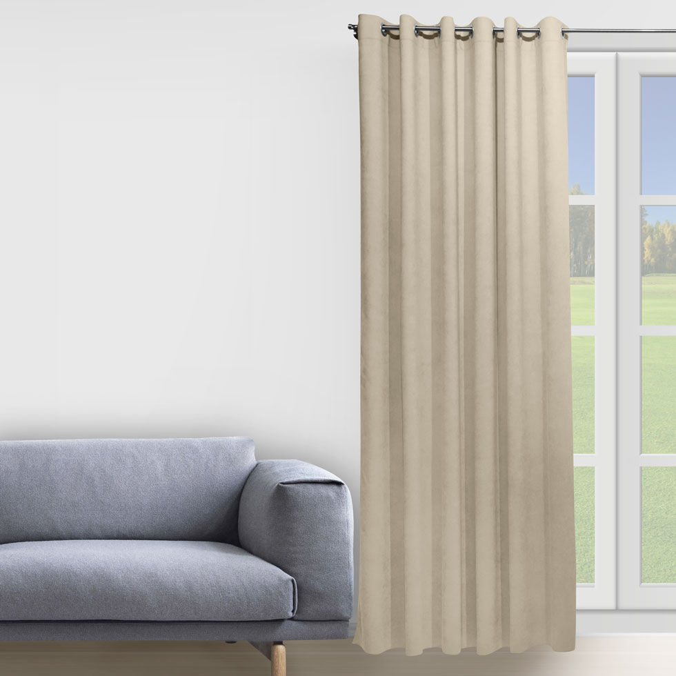 

Комплект штор Decorator 2 шт 250х258 бежево-серый микровелюр на люверсах D011