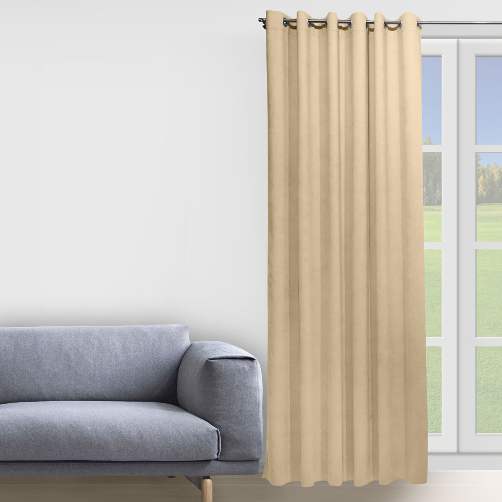 

Комплект штор Decorator 2 шт 250х258 кофе с молоком микровелюр на люверсах D007