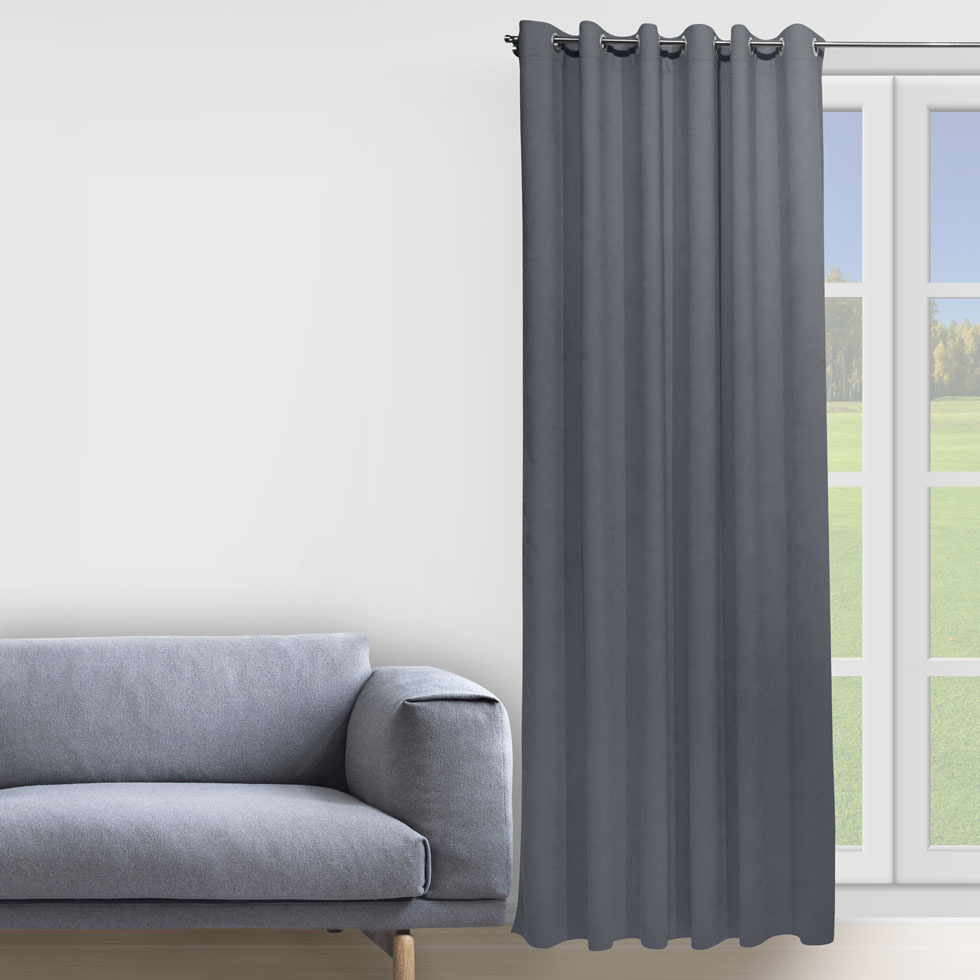 

Комплект штор Decorator 2 шт 150х258 темно-серый микровелюр на люверсах D025