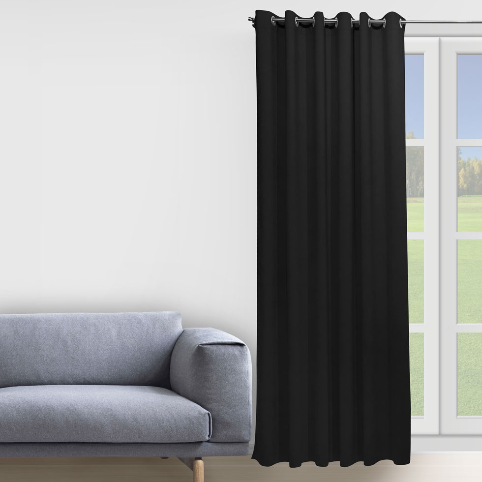 

Комплект штор Decorator 2 шт 200х258 черный микровелюр на люверсах D015