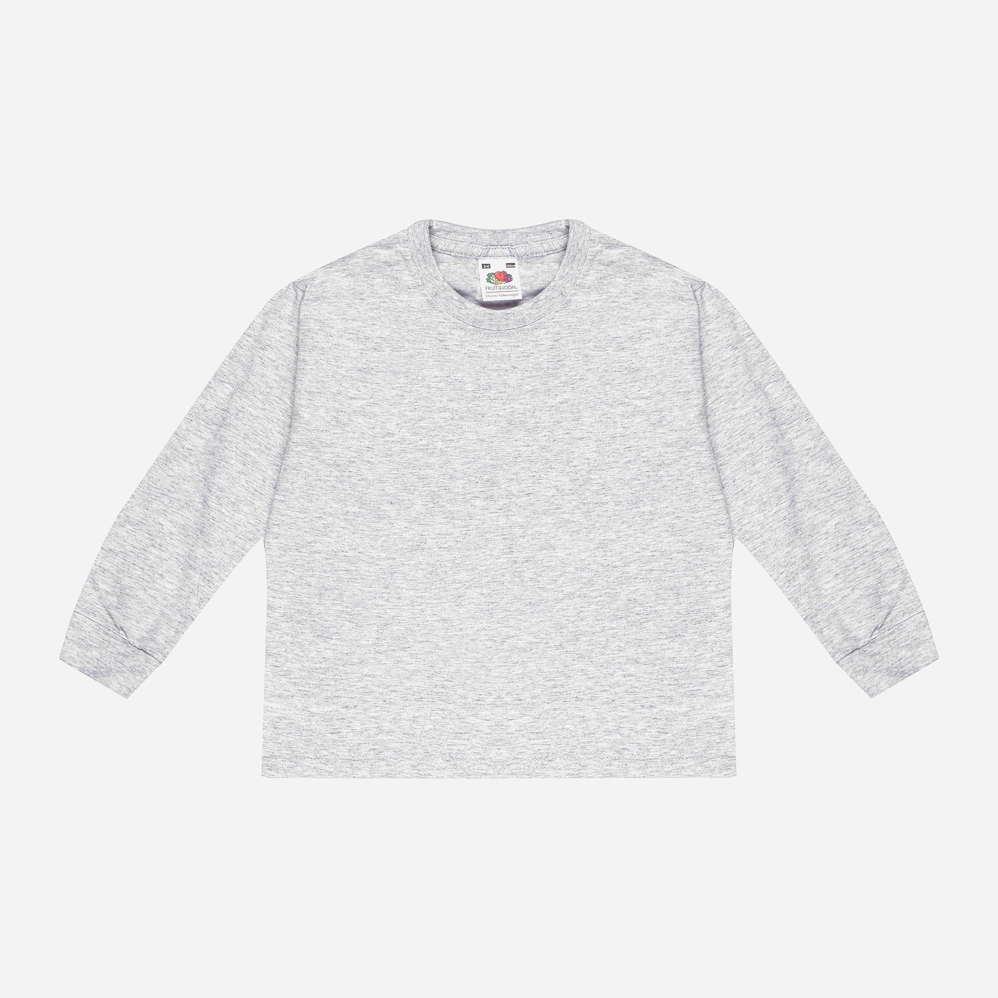 

Футболка с длинным рукавом Fruit of the loom Valueweight Long 061007094 104 см Серая
