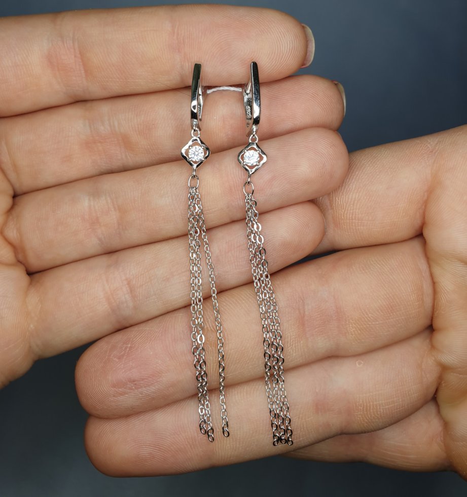 

Сережки серебряные с кубическим цирконием 2,5 г
