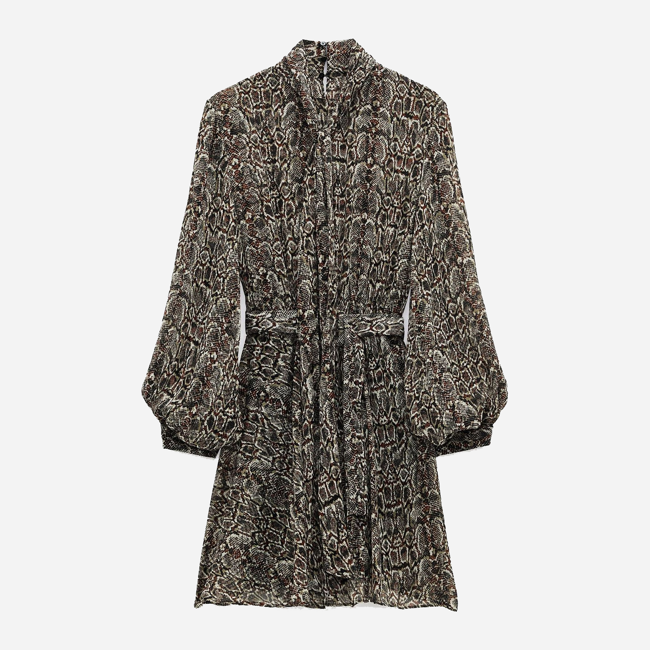 

Платье Zara 8215-041-038  Бежевое с зеленым и черным, Платье Zara 8215-041-038 2XL Бежевое с зеленым и черным