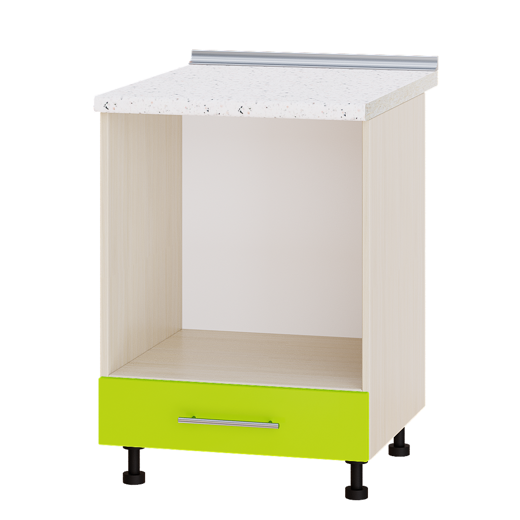 

Кухня Модерн Эверест модуль Низ Для Духовки Н85-600 Лайм Глянец - Дуб молочный 60х47х82см + столешница