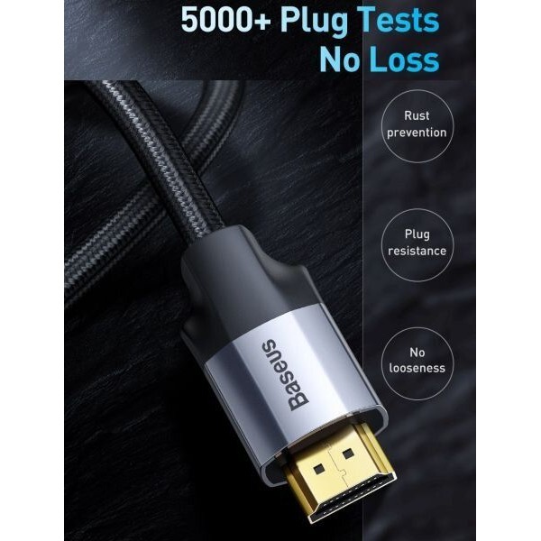 

Кабель Baseus Enjoyment Series 4KHD Male To 4KHD Male Adapter Cable 3m Dark gray(Тёмно-серый)