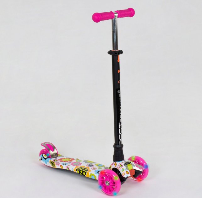 

Самокат детский Best Scooter MAXI 1309 колёса PU свет Розовый