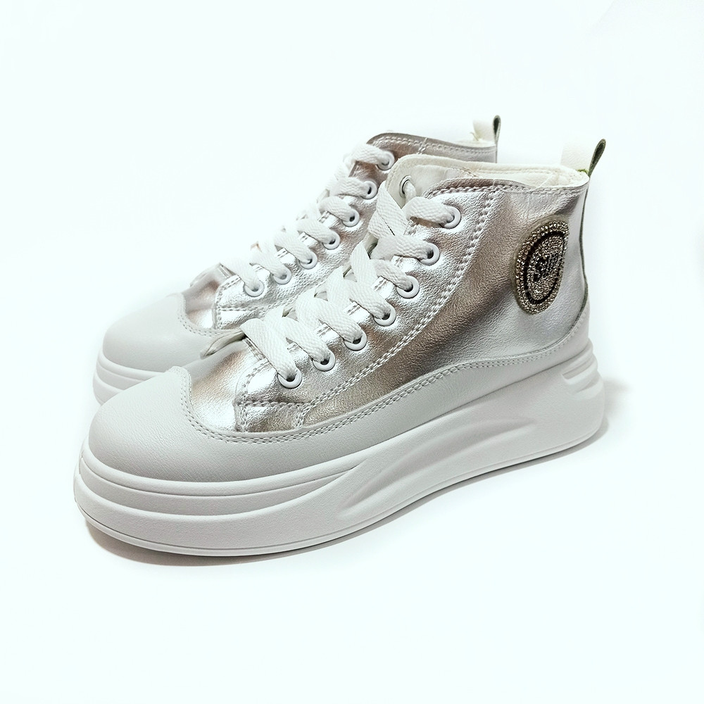 

Кроссовки на толстой подошве для девушек Kamengsi арт.B356-1 39р 24,5 см Бело-серебристые