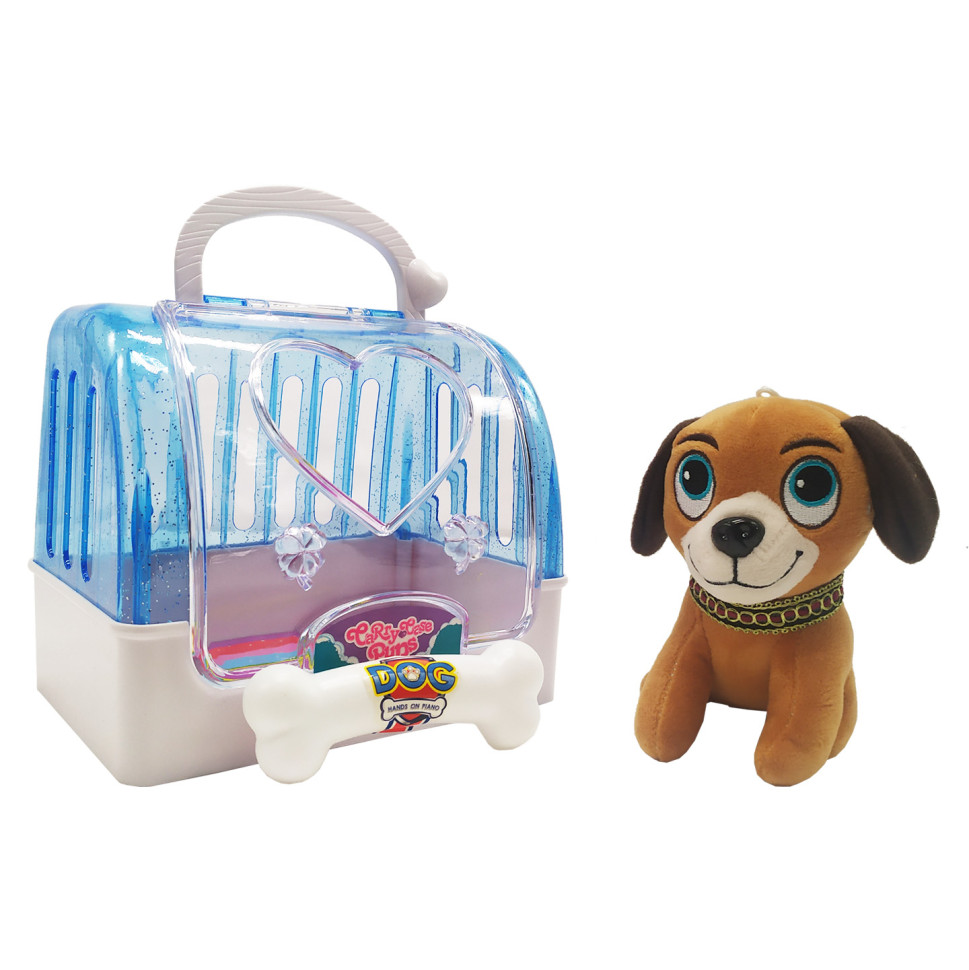 

Собачка плюшевая в переноске Bambi, 12 см (Синий) (DR5016(Blue))