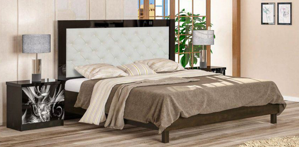 

Кровать двуспальная с тумбами МЕБЕЛЬ-СЕРВИС Ева кровать 160 + ортопедический вклад + тумбы прикроватные Венге темный