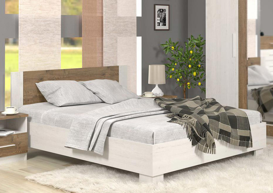 

Кровать двуспальная МЕБЕЛЬ-СЕРВИС Маркос кровать 160 + ортопедический вклад Андерсон пайн + Дуб април