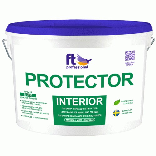 

FT Professional Protector interior влагостойкая латексная краска для потолка и стен 10 л.