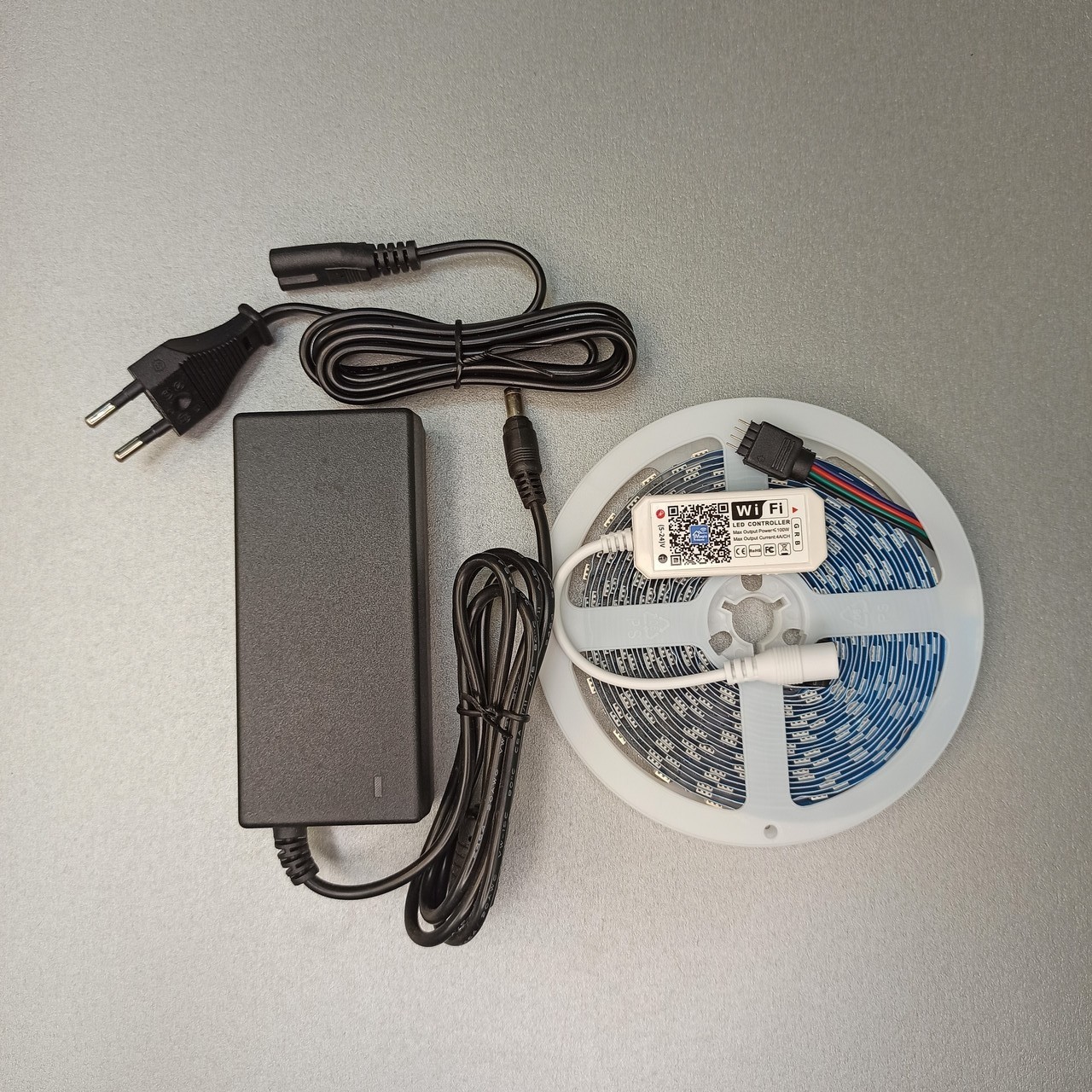 

Комплект LED лента светодиодная AVT RGB 24V 5м. с регулировкой цвета и Wi-Fi управлением IP20 без силикона