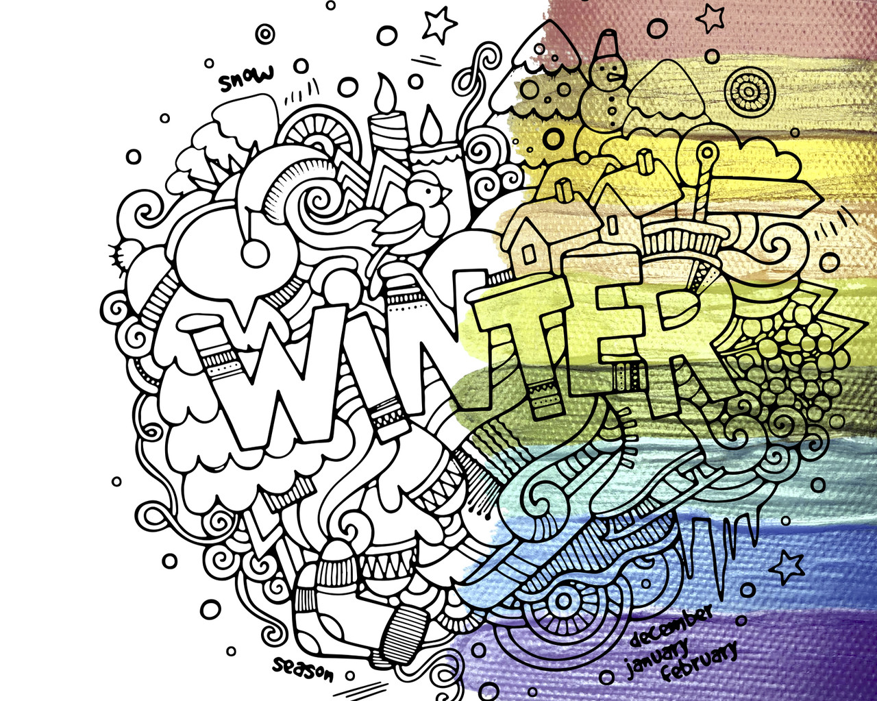 

Раскраска-антистресс Зима, 40*50 см, без коробки RB