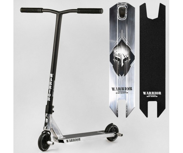 

Самокат трюковый Best Scooter Warrior Т-30401, сверхпрочный, колеса 120мм, пеги, подшипники ABEC-9, Черно-белый