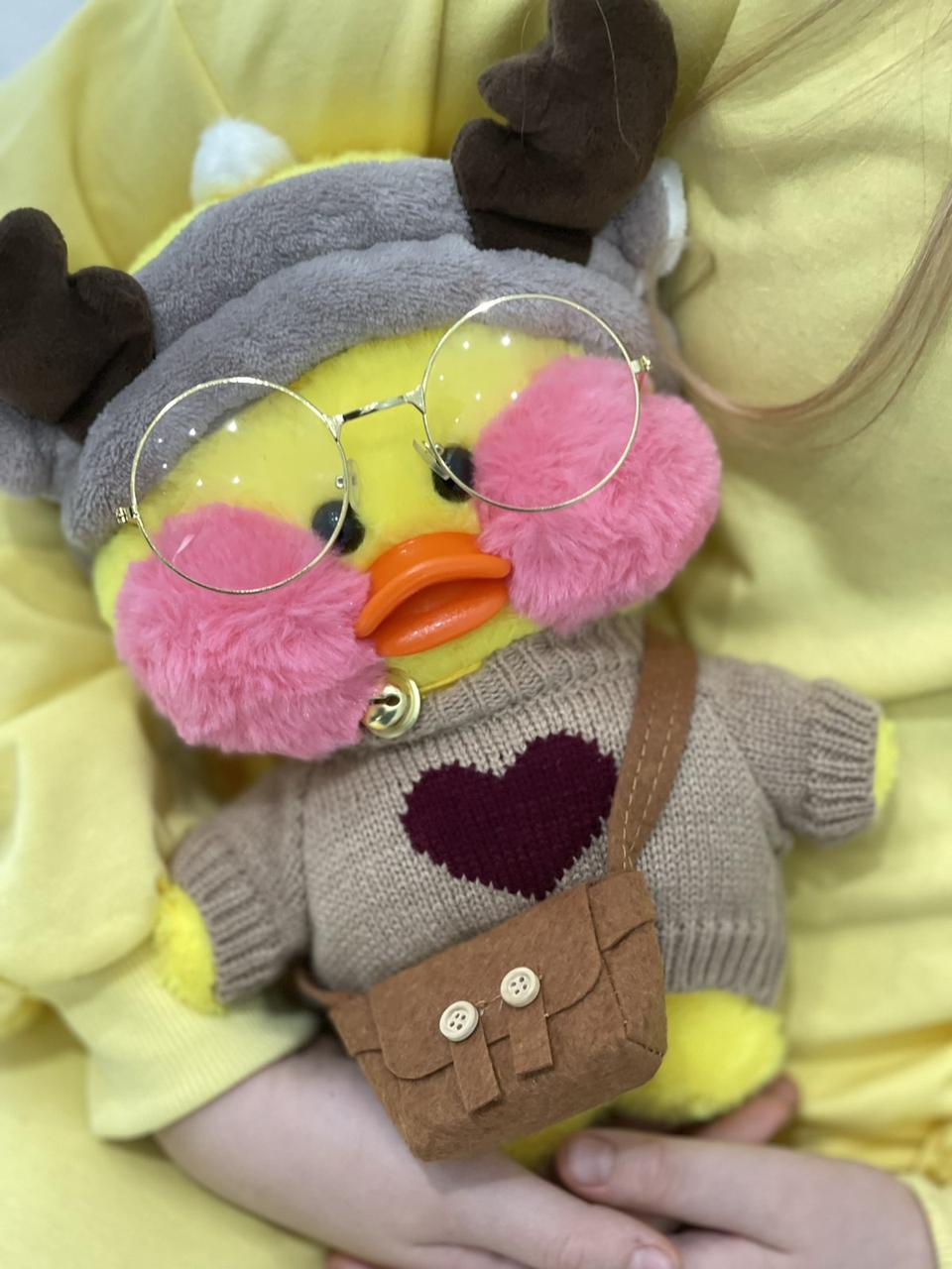 

Утка Лалафан Lalafanfan Duck в одежде 30см уточка с рожками