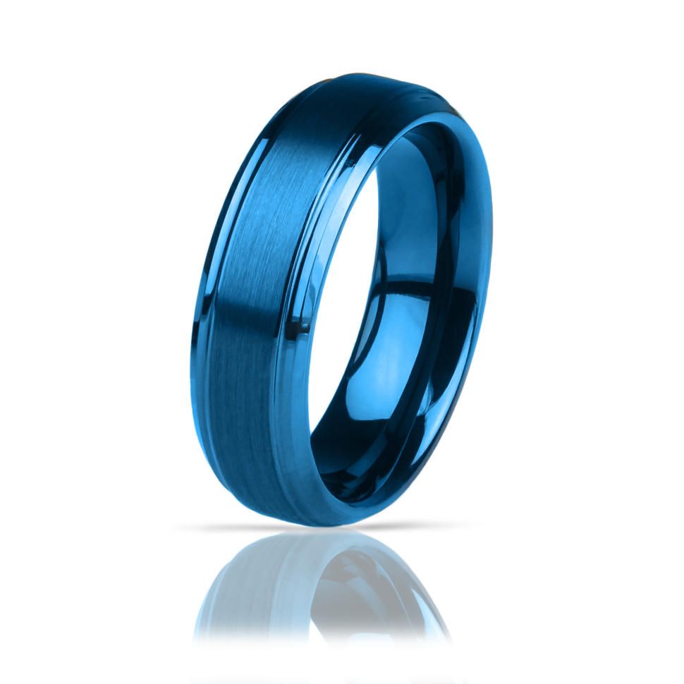 

Синее кольцо из вольфрама Lonti R-TG-0022 (19 (9 США), ширина 6 мм)