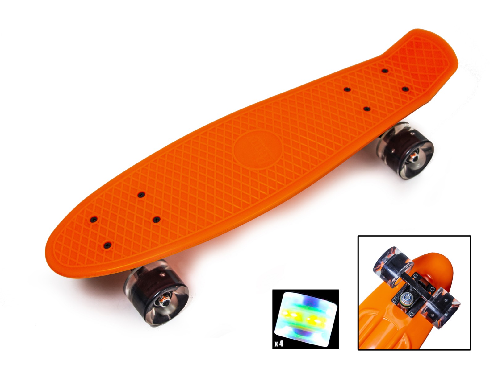 

Скейт Penny Board. Yellow. Светящиеся колеса.