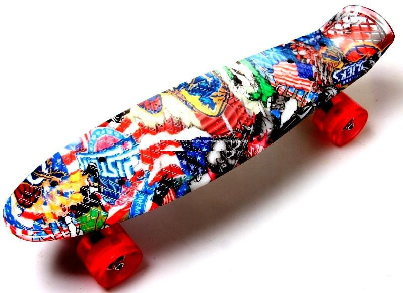 

Скейтборд GRAFFITI NBA Пенни борд Penny Board 22 " Светящиеся колеса (SD 1361336168)