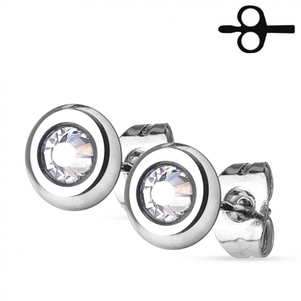 

Серьги-гвоздики Spikes SE2908-ST из стали с фианитом